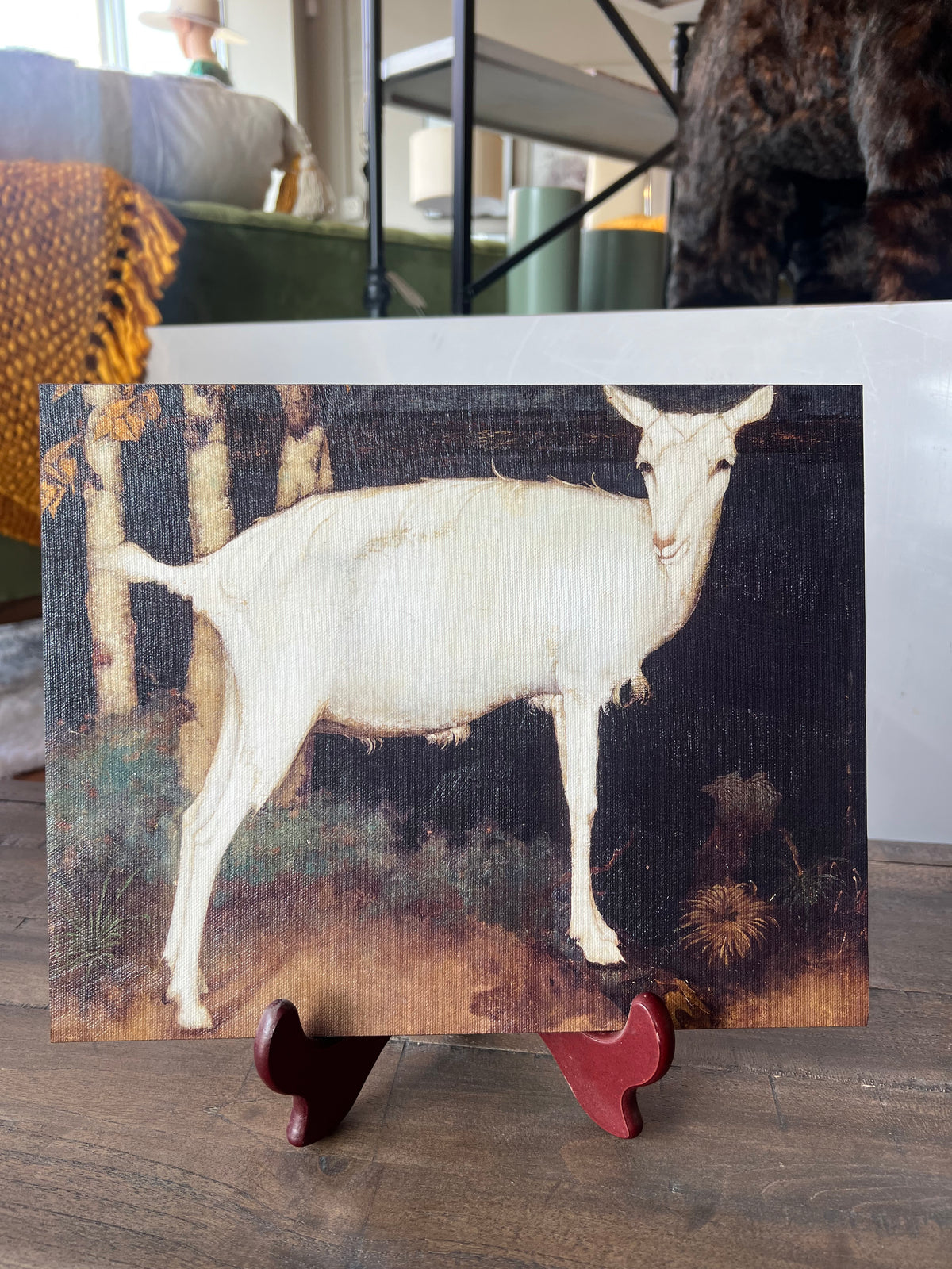 Lamb in Woods - Hand Painted Artist Board