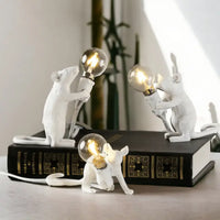 White Resin Mouse Lamp