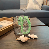 Glass Jar with Metal Wire and Rope Handle