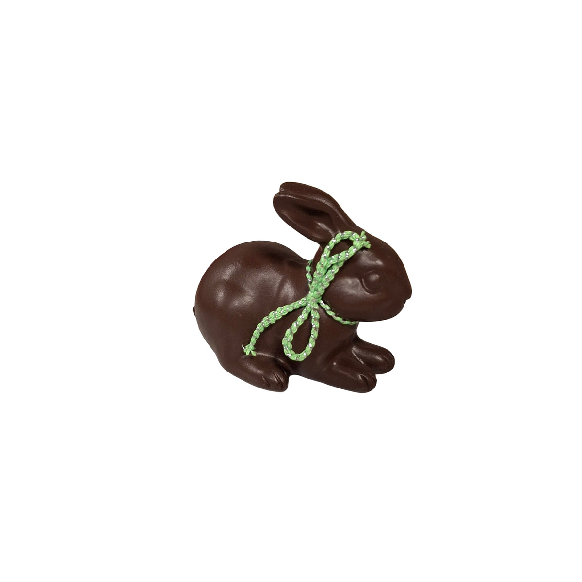 Polyresin Chocolate Easter Bunnies with Green Bow
