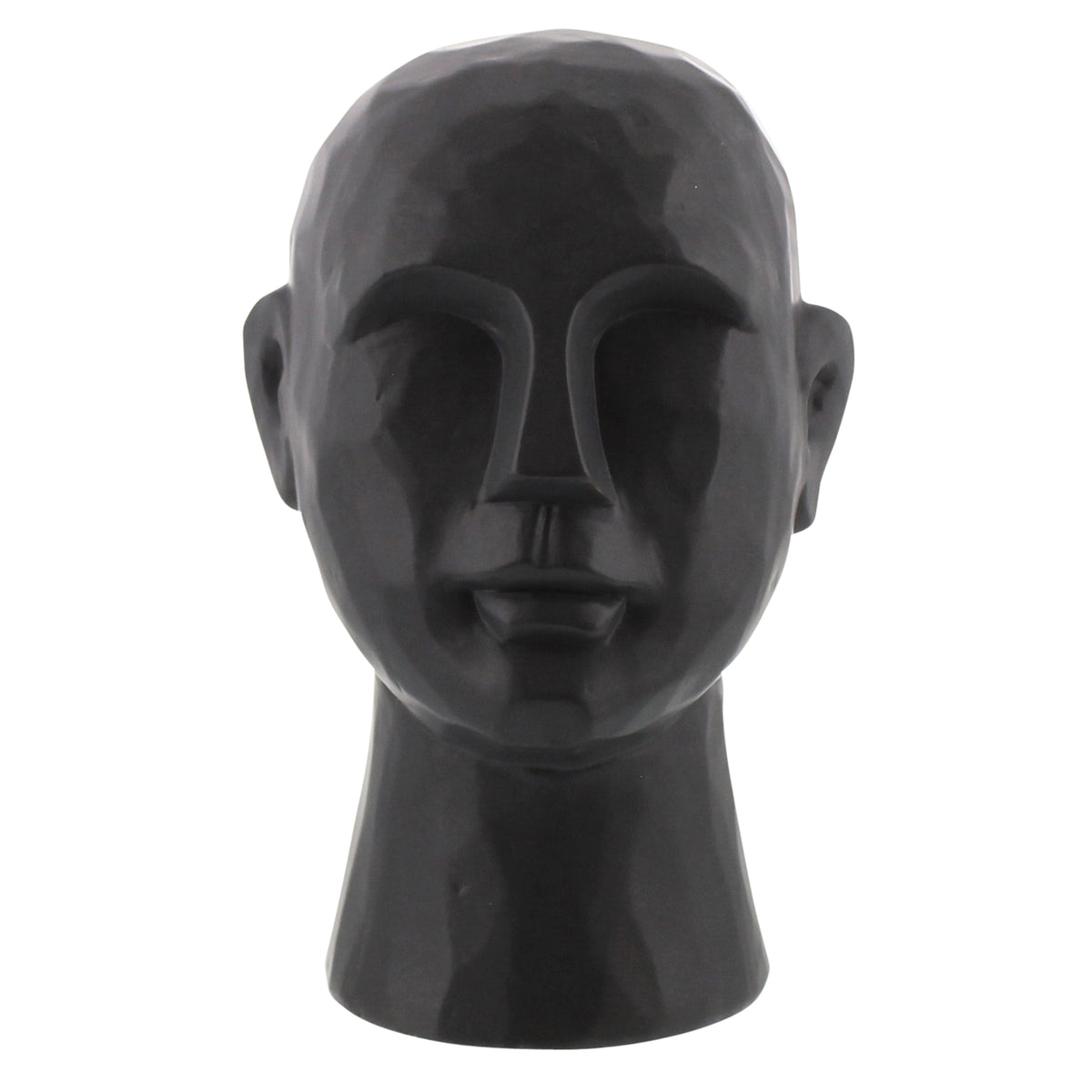 Large Matte Black Gris Geometric Bust