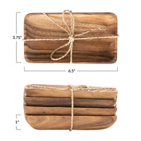 Small Acacia Wood Trays (Set of 4)