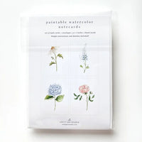 Paintable Watercolor Notecards - Garden Flowers