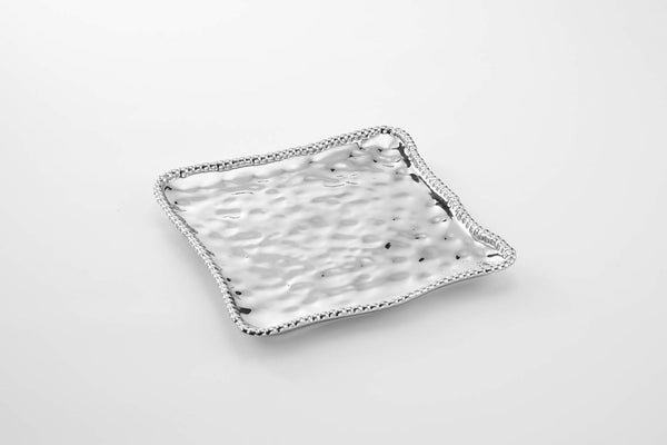 Pampa Bay Titanium-Plated Ceramic Small Square Plate - Chrome