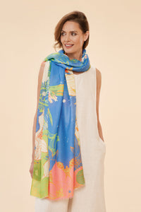 Powder Design Hummingbird Printed Scarf- Denim