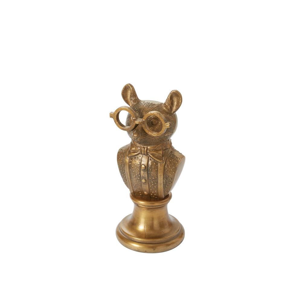 Antiqued Gold E+E Louie the Mouse Bust