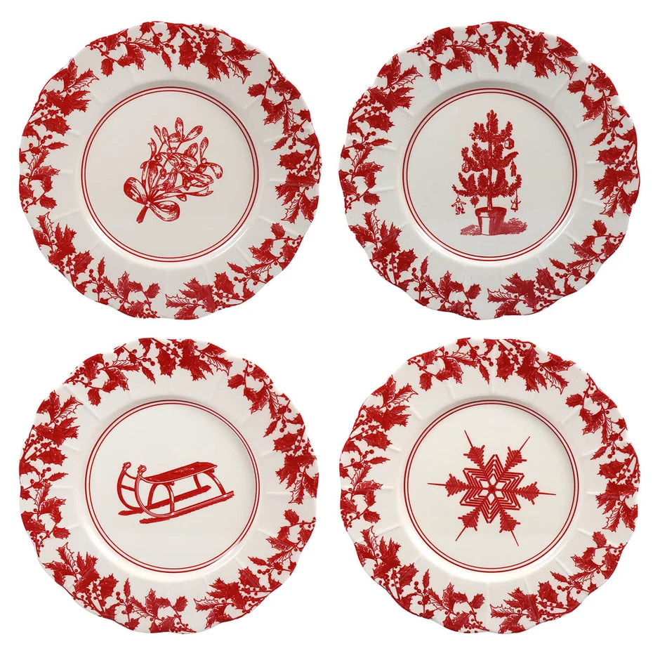 8" Yuletide Scalloped Plate