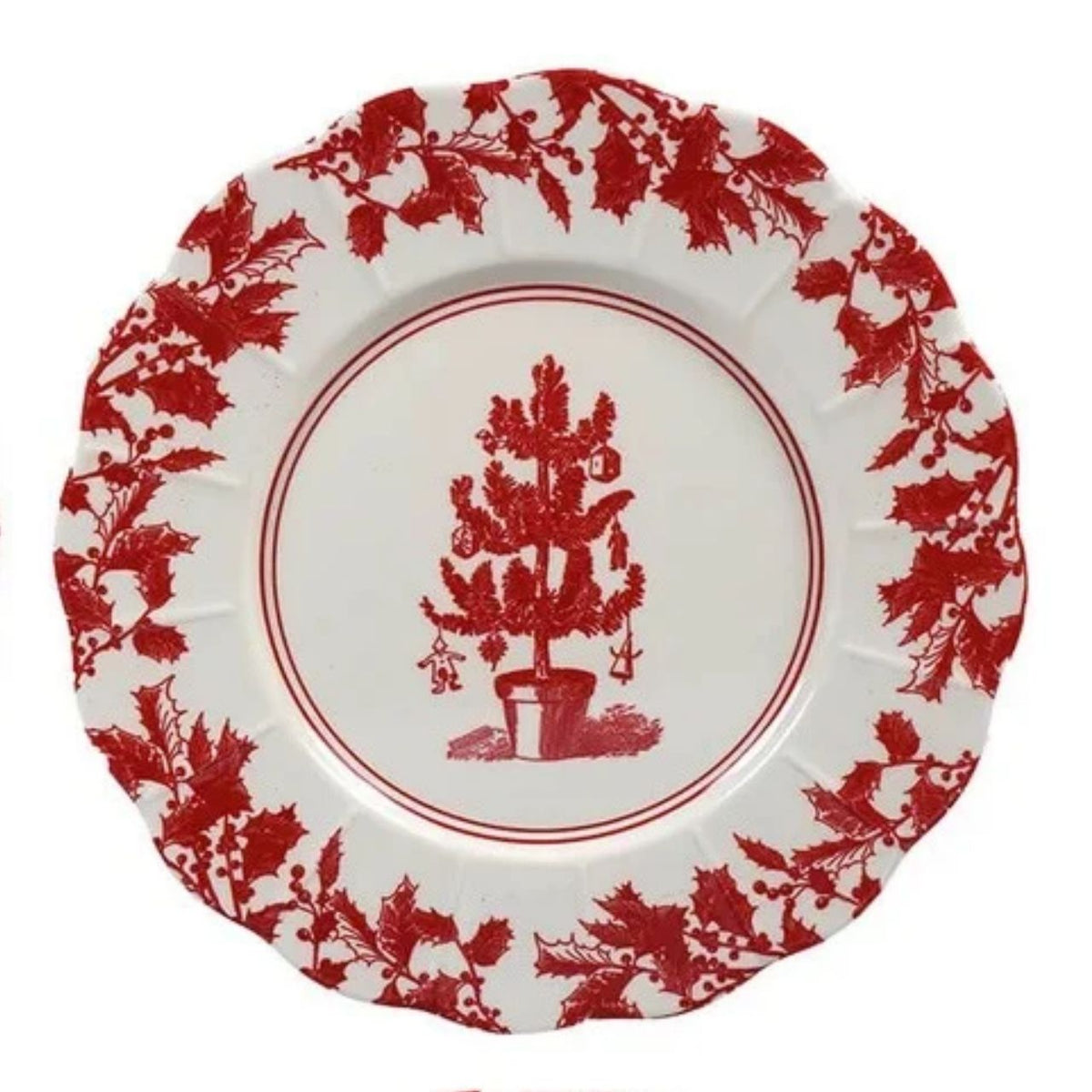 8" Yuletide Scalloped Plate