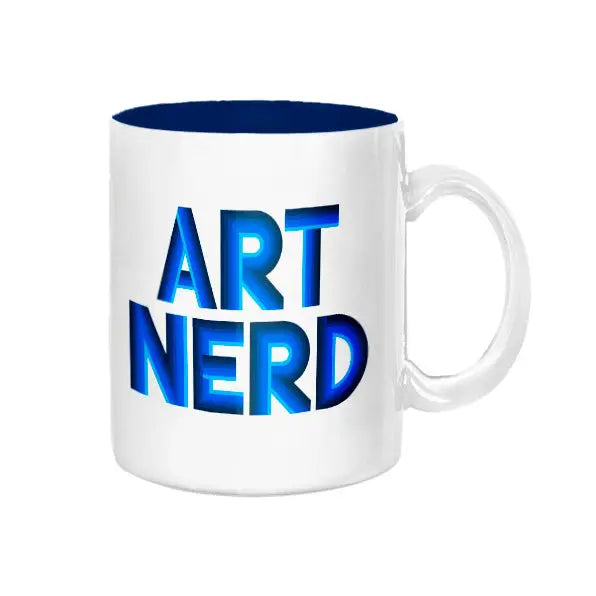 Art Deco Art Nerd Colored Mug - Blue