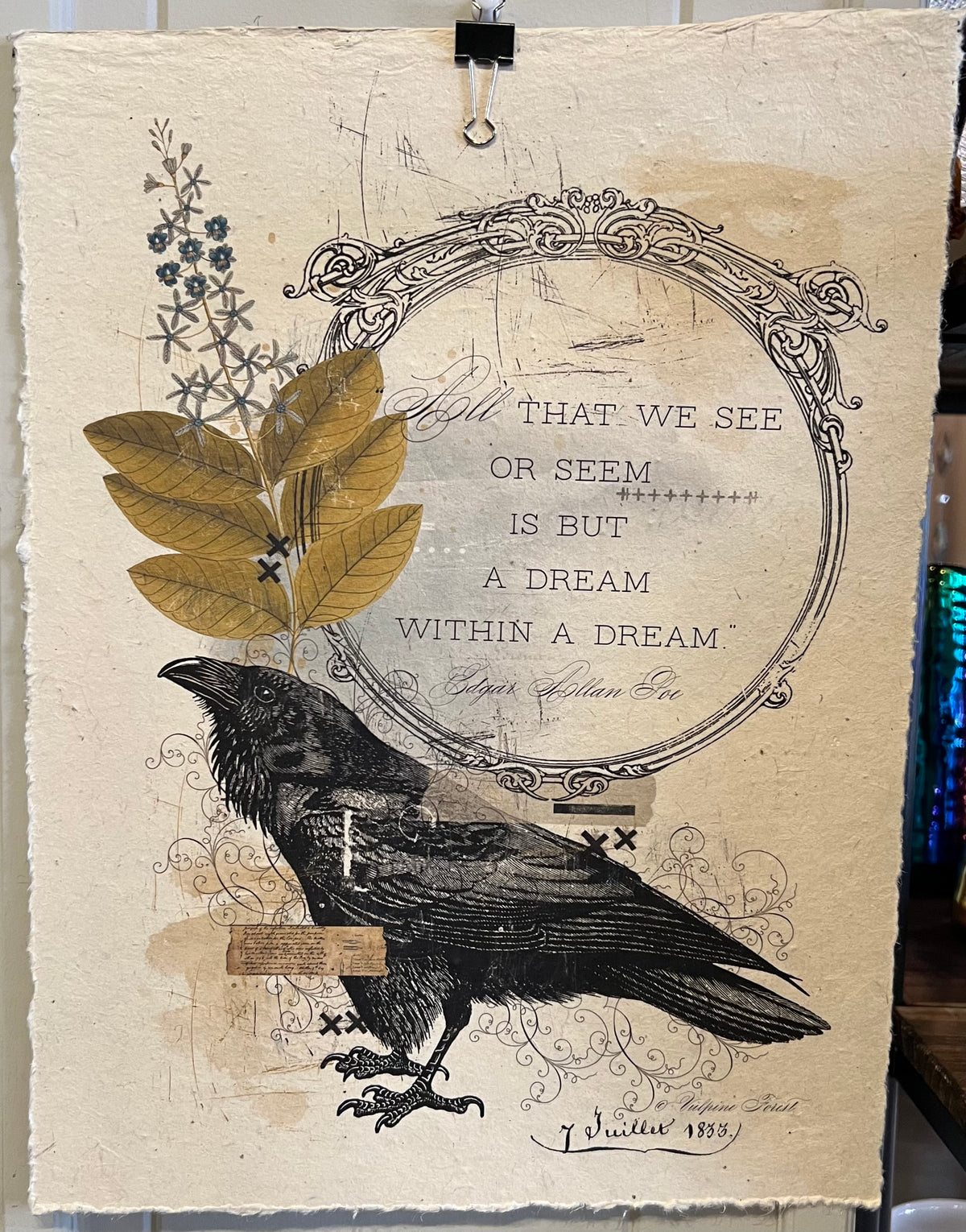 "Dream Within a Dream" Handmade Seeded Paper Print