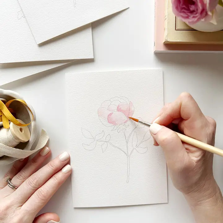 Paintable Watercolor Notecards - Garden Flowers