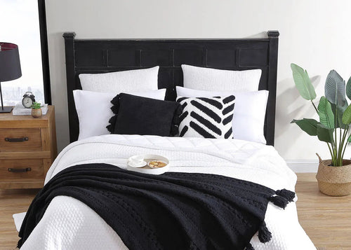 Black Braided Pom Pom Throw, Sunday Citizen