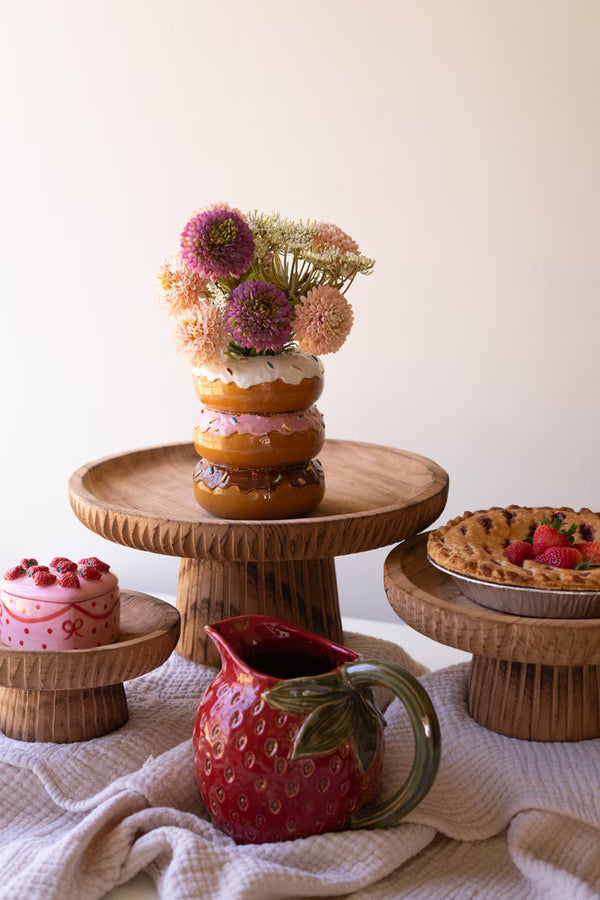Set of 3 Wood Serving Stands