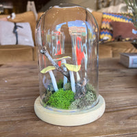 Handmade Ecoclay Yellow Capped Mushroom Terrarium