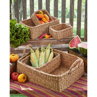 Seagrass Rectangular Tray with Small Baskets (Set of 5)