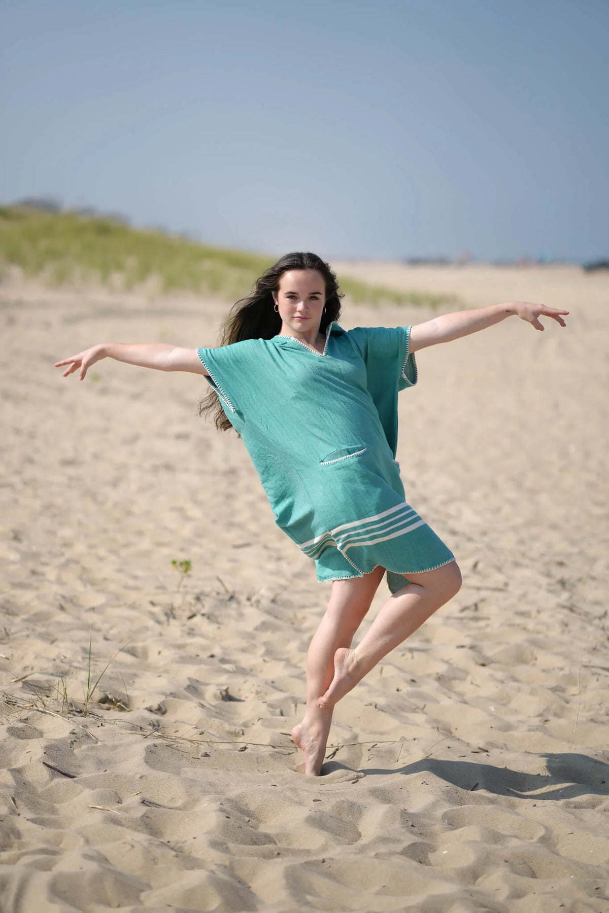 Turkish Beach Cover Up Poncho with Hood