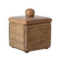 Square Mango Wood Container w/ Lid