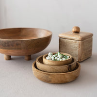 Square Mango Wood Container w/ Lid