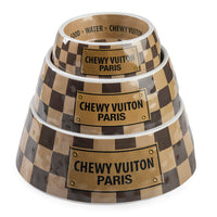 Haute Diggity Dog Checker Chewy Vuiton Bowl