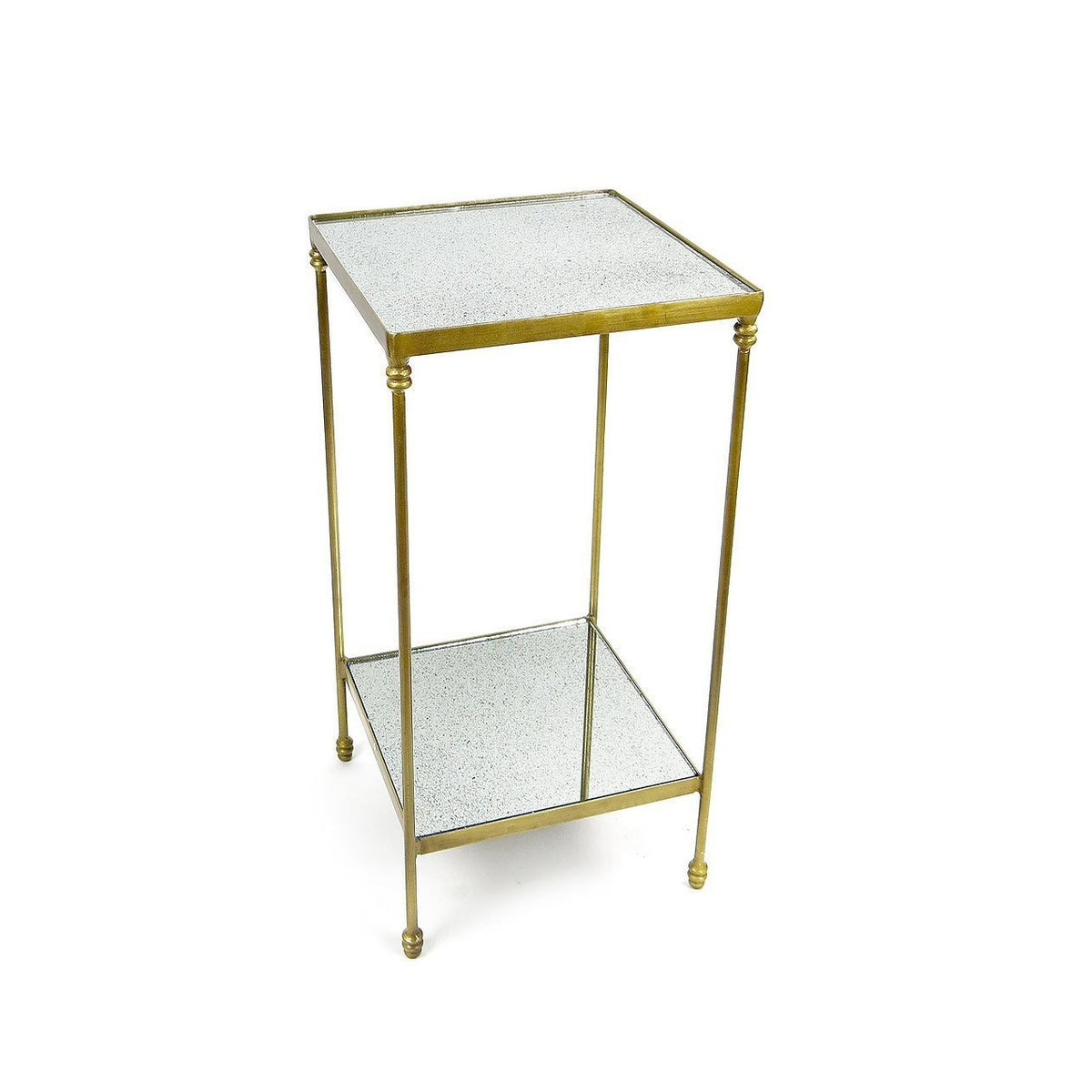 Mirrored Side Table with Gold Flecks
