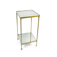 Mirrored Side Table with Gold Flecks
