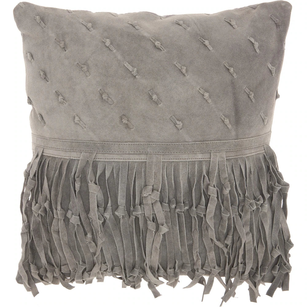Suede Fringe Pillow