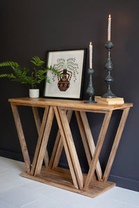 Mango Wood Triangle Base Console Table