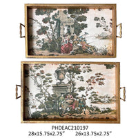 French Life Chinois Print Trays - S/2