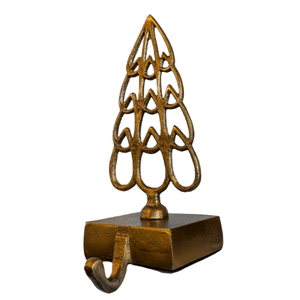 Antiqued Gold Alsace Tree Stocking Holder