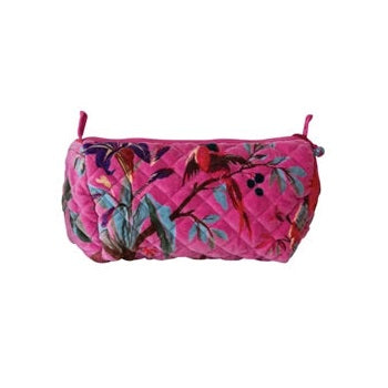 Large Quilted Cotton Velvet Zip Pouch