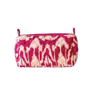 Large Quilted Cotton Velvet Zip Pouch