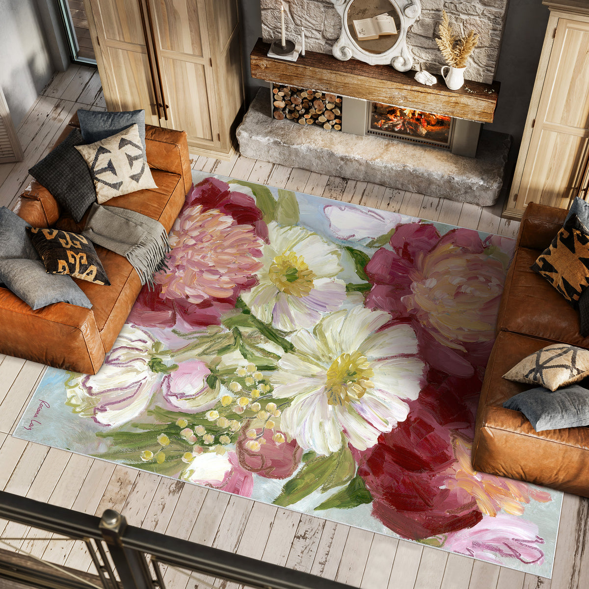 Eleanora Painterly Florals Rug - 8 x 10