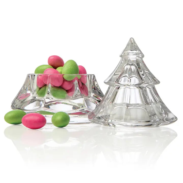 Crystal Christmas Tree Covered Candy Dish