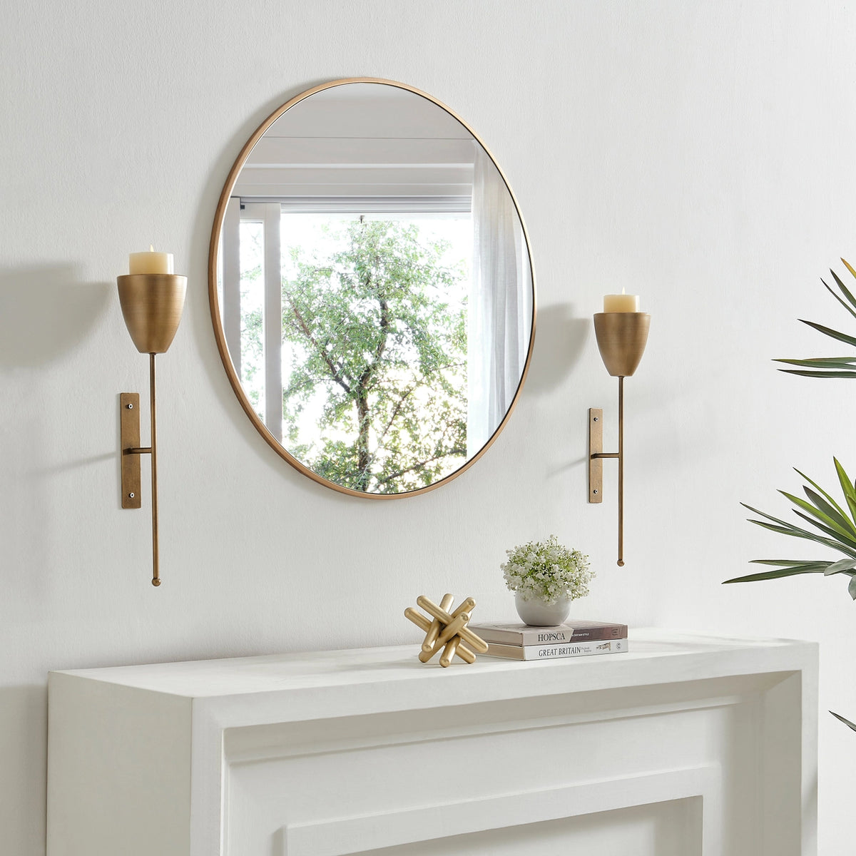 Antique Brass Wall Candle Sconces (Set of 2) | Danya B.