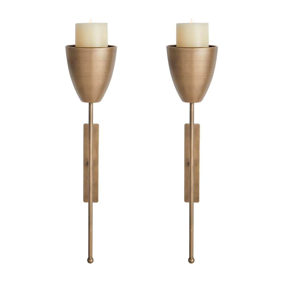 Antique Brass Wall Candle Sconces (Set of 2) | Danya B.
