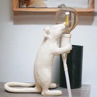 White Resin Mouse Lamp