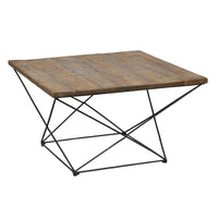 Reclaimed Pine Geometric Industrial Coffee Table