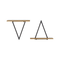 Contemporary Decorative Triangle Accent Metal Frame Wall Shelf - Black | Danya B.