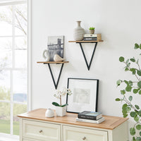 Contemporary Decorative Triangle Accent Metal Frame Wall Shelf - Black | Danya B.