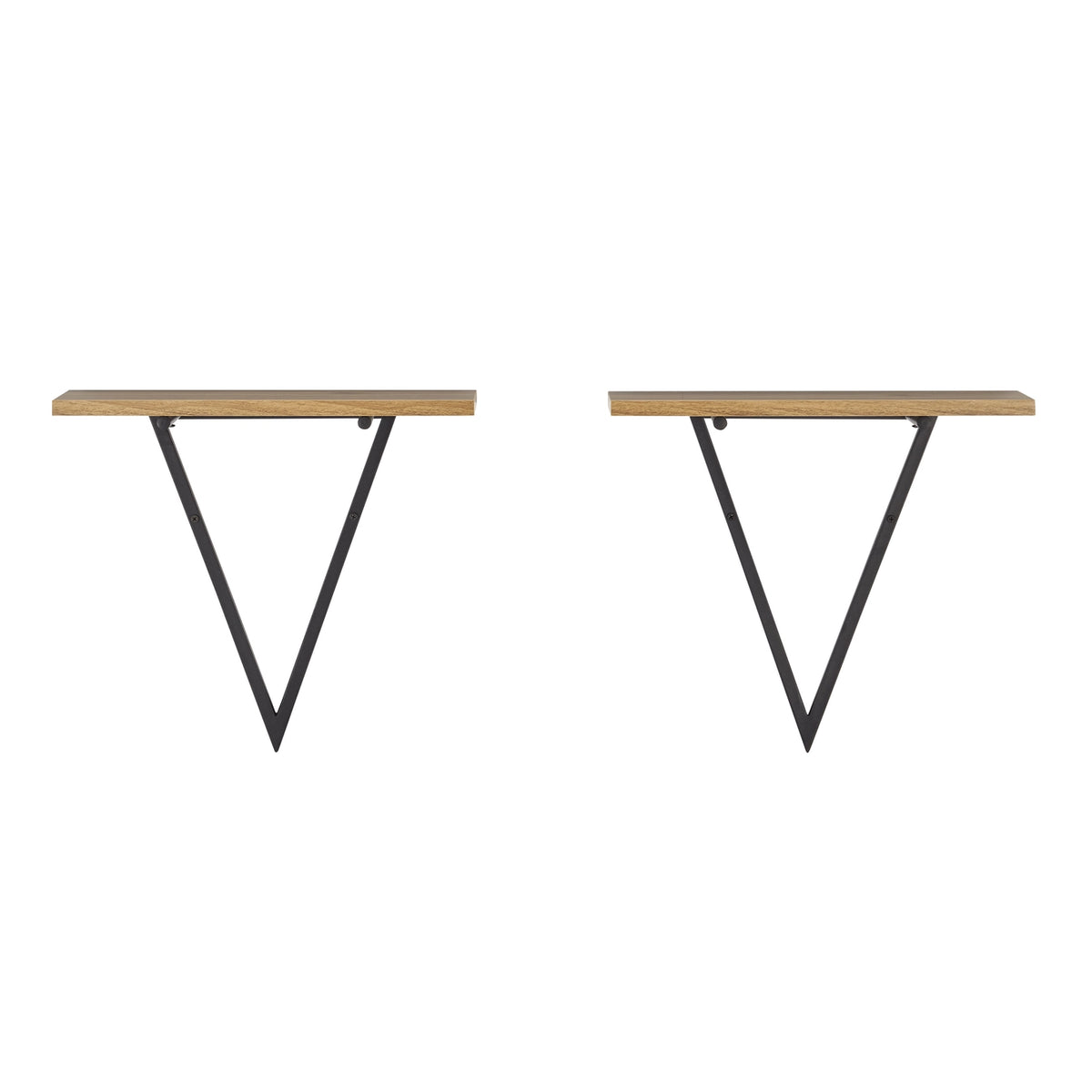 Contemporary Decorative Triangle Accent Metal Frame Wall Shelf - Black | Danya B.