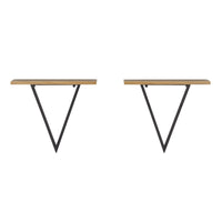 Contemporary Decorative Triangle Accent Metal Frame Wall Shelf - Black | Danya B.