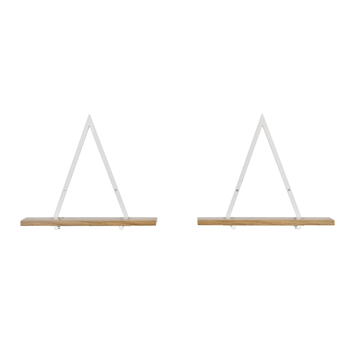 Contemporary Decorative Triangle Accent Metal Frame Wall Shelf - White | Danya B.