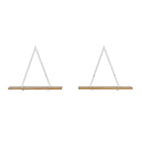 Contemporary Decorative Triangle Accent Metal Frame Wall Shelf - White | Danya B.