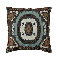 Cotton Embroidered Throw Pillow