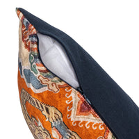 Cotton Velvet Lumbar Pillow with Tibetan Tigers