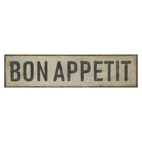 Embossed Metal " Bon Appetit " Wall Sign