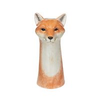 Hand Painted Stoneware Fox Head Vase