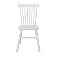 Distressed White Rubberwood Slatted Back Dining Chair