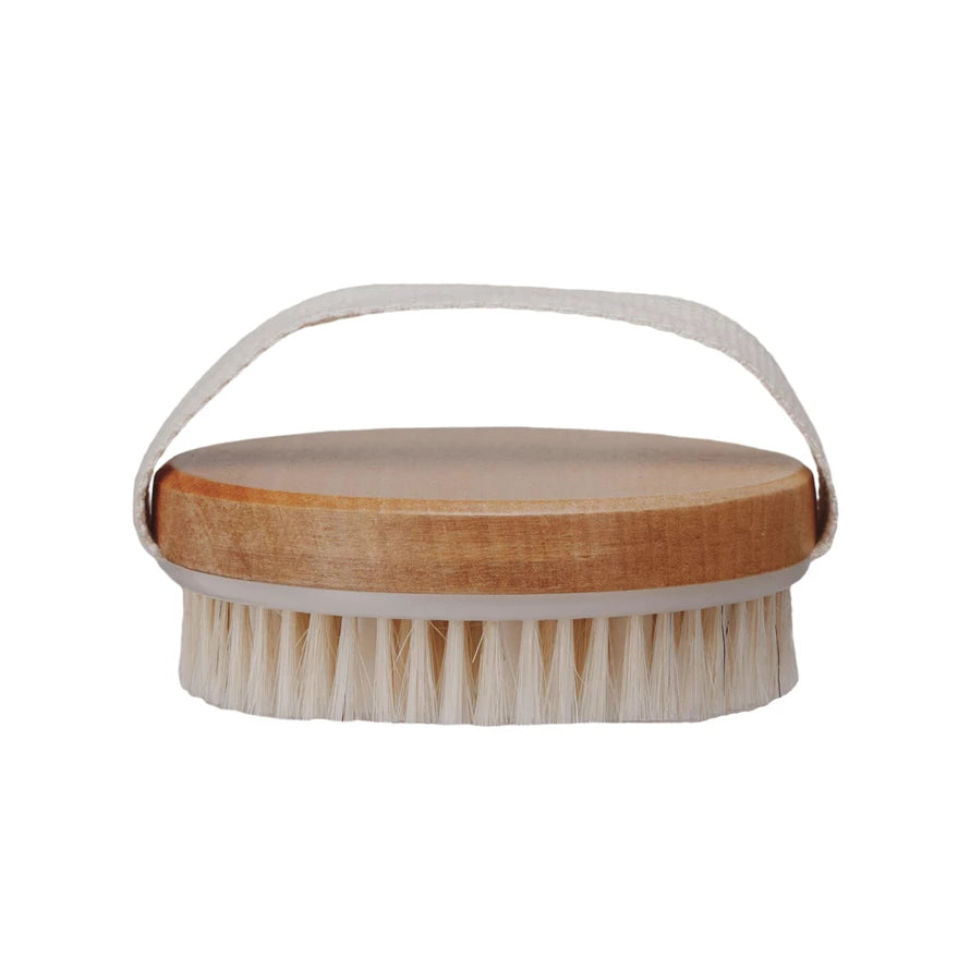 Cherry Wood Body Brush with Handle