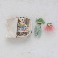 Plush Bear w/ Outfits & Fabric Suitcase Bed
